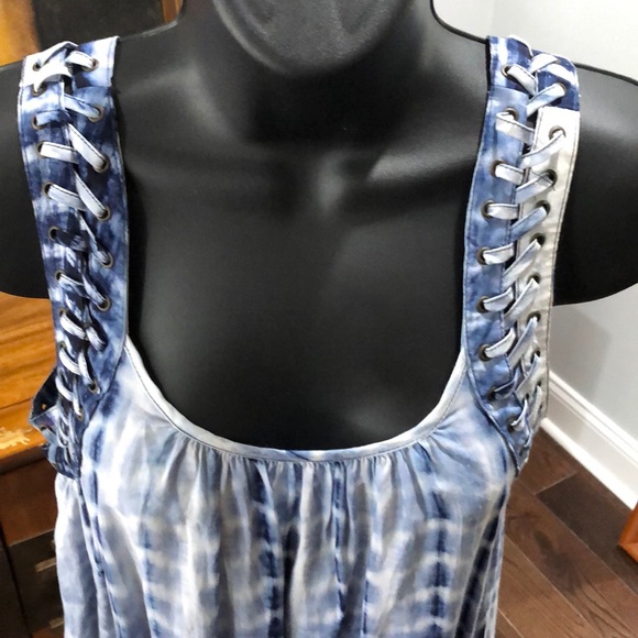 TIE DYE BRAIDED SHOULDER BLOUSE - Picture 3 of 4